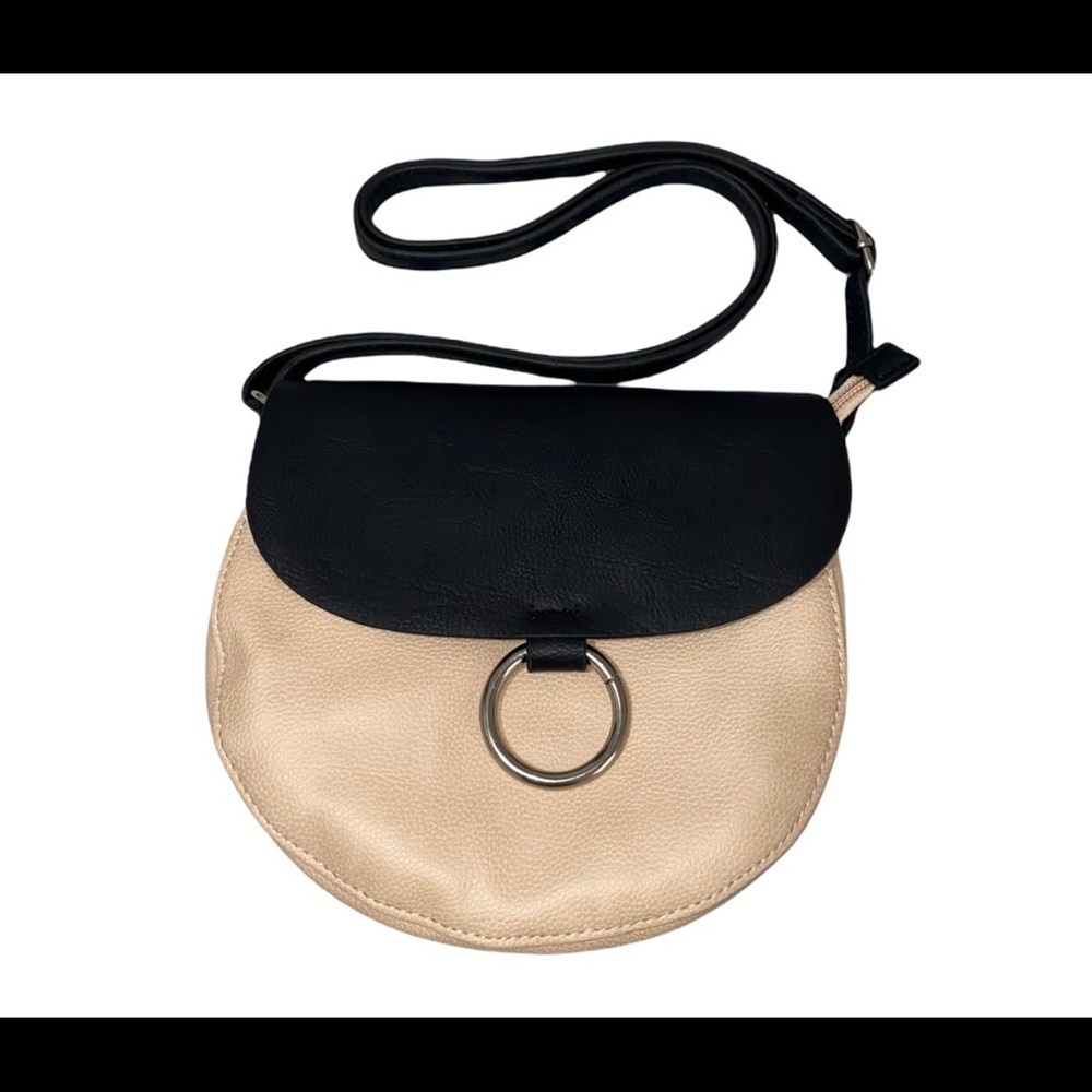 Tan and Black Mini Shoulder Handbag
